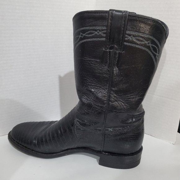 Justin Cowgirl Boots 👢 Lizzard 🦎 and Kid Skin Size 8 B Ladies L👀K - Picture 6 of 12